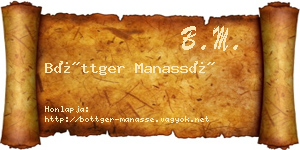 Böttger Manassé névjegykártya
